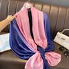 Gradient Silk Scarves Women Luxury Brand Hijab Scarf Foulard Femme Shawls Wraps Silk Bandana Head Scarf Hijab Beach Poncho