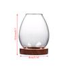 Glass Candlesticks With Cup Cover Transparent Round Candle Holders Home Decor With Wood Base Table Decoration Ornaments Wedding