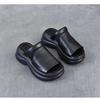 Johnature Genuine Leather Retro Thick Soled Peep Toe Outdoor Slippers Versatile Women's Slip-on Shoes