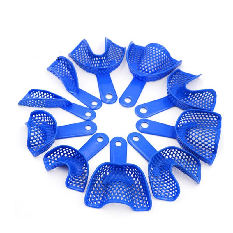 10pcs/Set Plastic-Steel Dental Impression Trays Oral Hygiene Dental Trays Tool