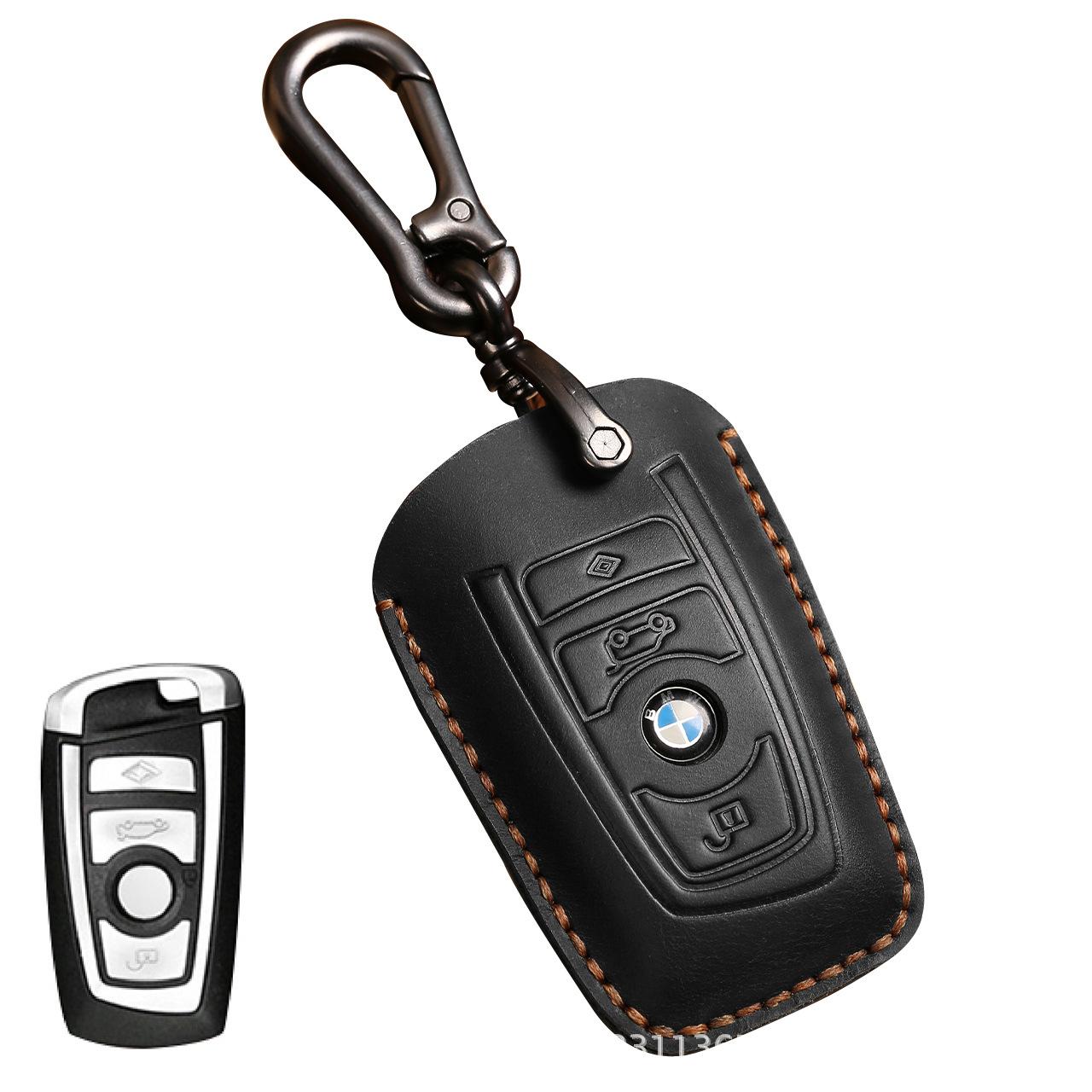 

Чехол для автомобильного ключа для BMWX3НовыйX5Натуральная кожа525liРучная работа5Защита системы 3Key Black