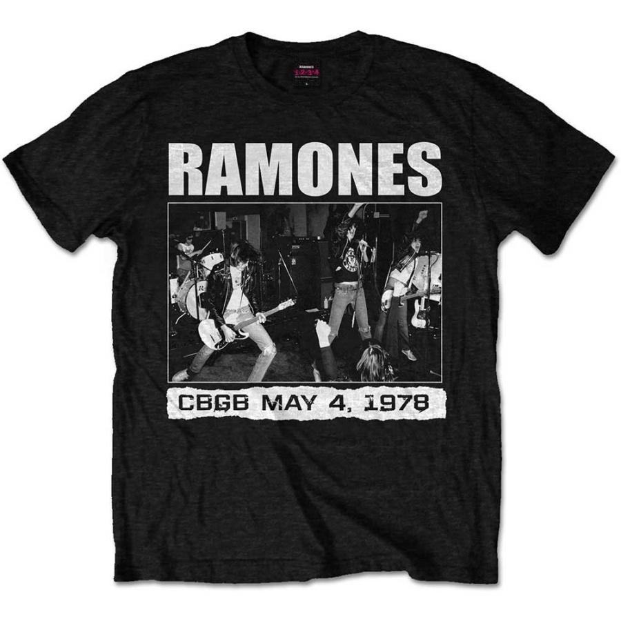 Мужская официальная футболка The Ramones CBGBs 1978 Punk Rock Мужская унисекс (Средняя) черный S чёрный
