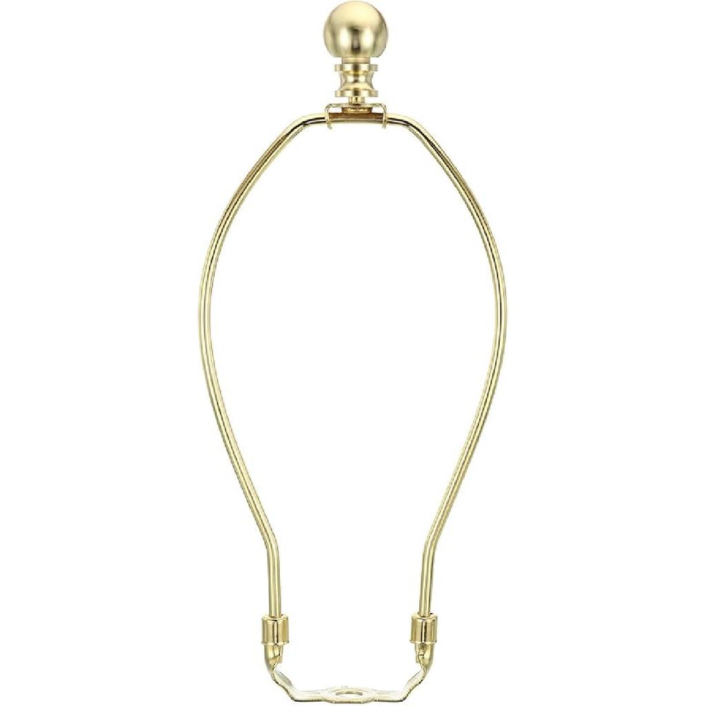 PATIKIL 9 Inch Lamp Harp Kit with Finial, 1 Set Detachable Shade Bracket Holder, DIY Lighting Accessories for Table Floor Lamps, Gold Tone