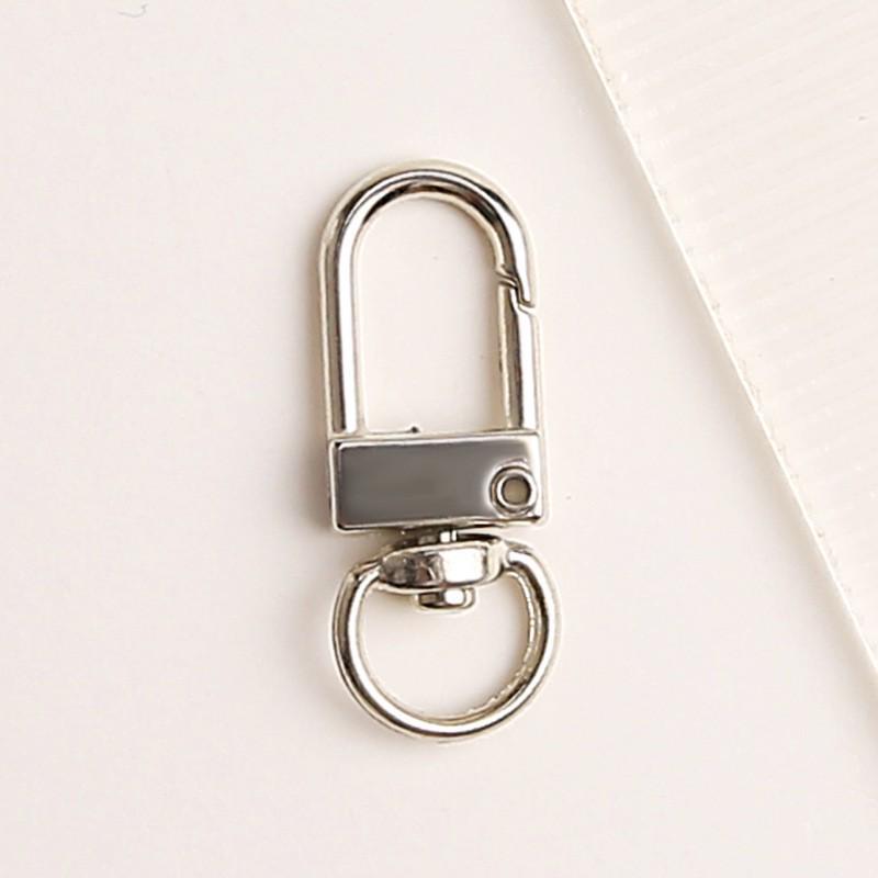 Versatile White Heart-Shaped Zinc Alloy Spring Clasp Keychain Connector Ring