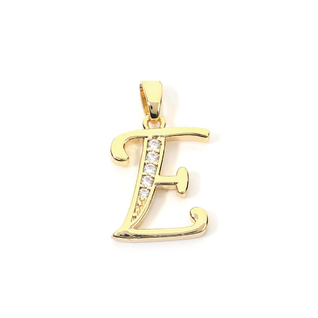 Fashion Gold Plated Letter Charms Alphabet A-Z Zircon Metal Letter Pendants For Jewelry Making DIY Bracelet Necklace Accessories