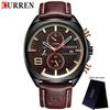 CURREN Uhr Herren Wasserdicht Chronograph Sport Militär Männliche Uhr Mann Top Marke Luxus Leder Armbanduhr Relogio Masculino 8324