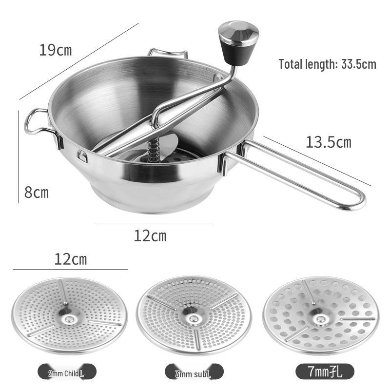 Stainless Steel Manual Grater & Paste Grinder for Vegetables, Garlic, Potato, Tomato, Ginger