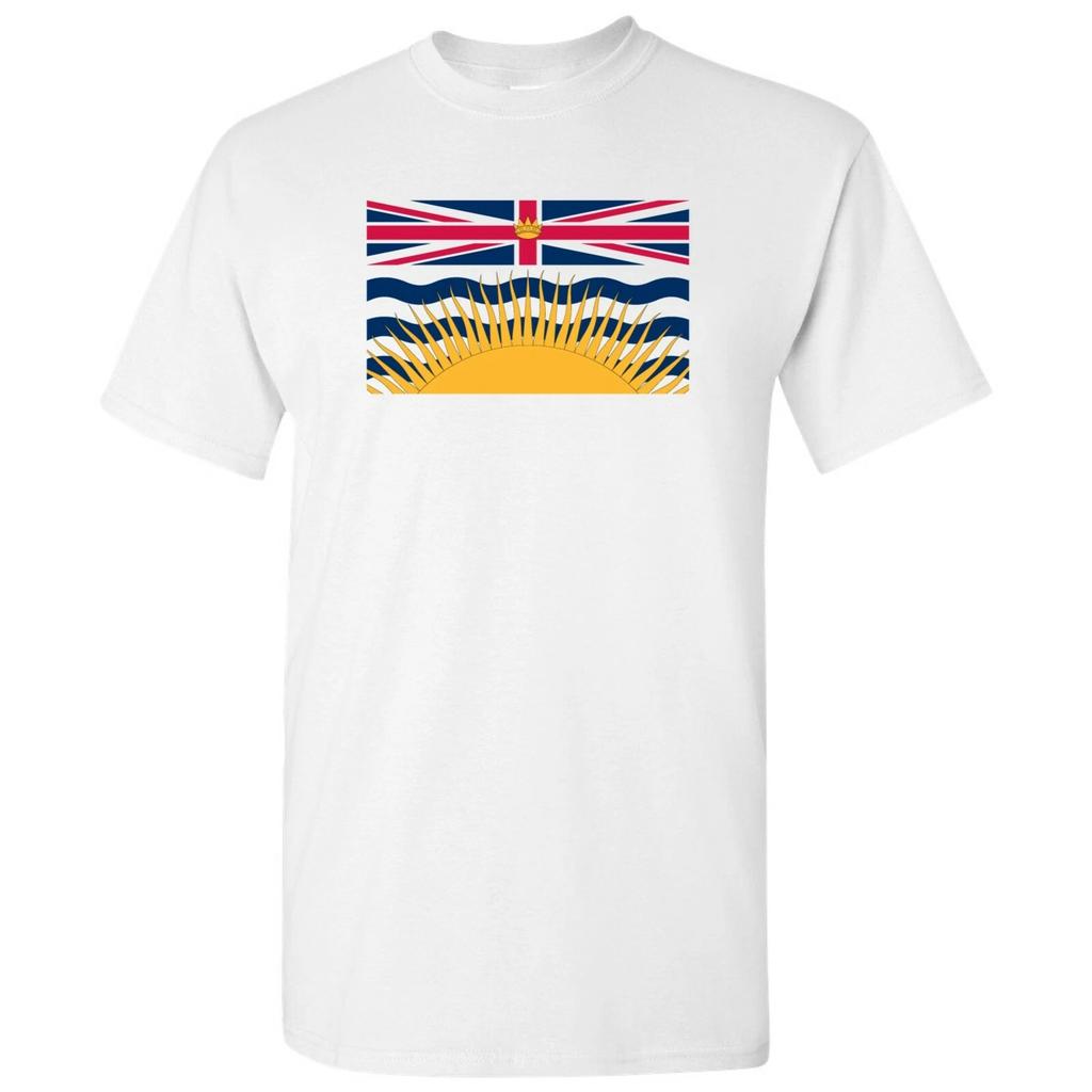 British Columbia Flag - Canadian Pride Cotton Short Sleeve T-Shirt - White