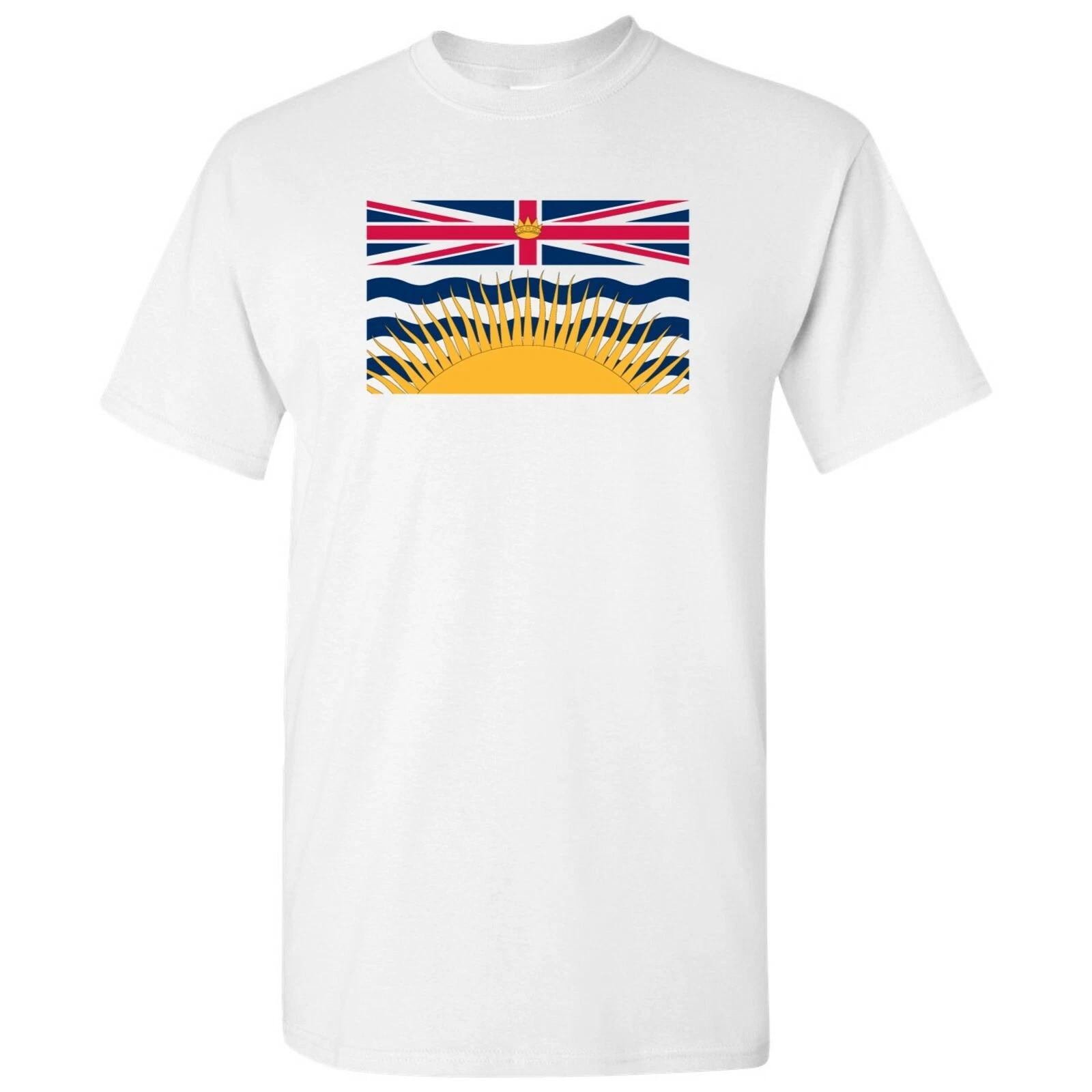 

British Columbia Flag - Canadian Pride Cotton Short Sleeve T-Shirt - White 3XL