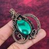 Malachite Gemstone Pendant Copper Wire Wrapped Pendant Designer Jewelry for mom