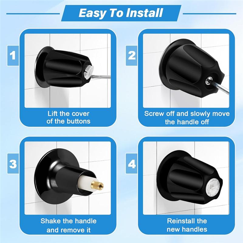 -A95Z Shower Knobs 3 Piece Replacement Bathtub And Shower 3-Handle Remodel Kit 3 Faucet Handle Trim Kit