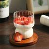 Heat-Resistant Striped Milk & Coffee Ceramic Cup for Microwave, Stove & Juices