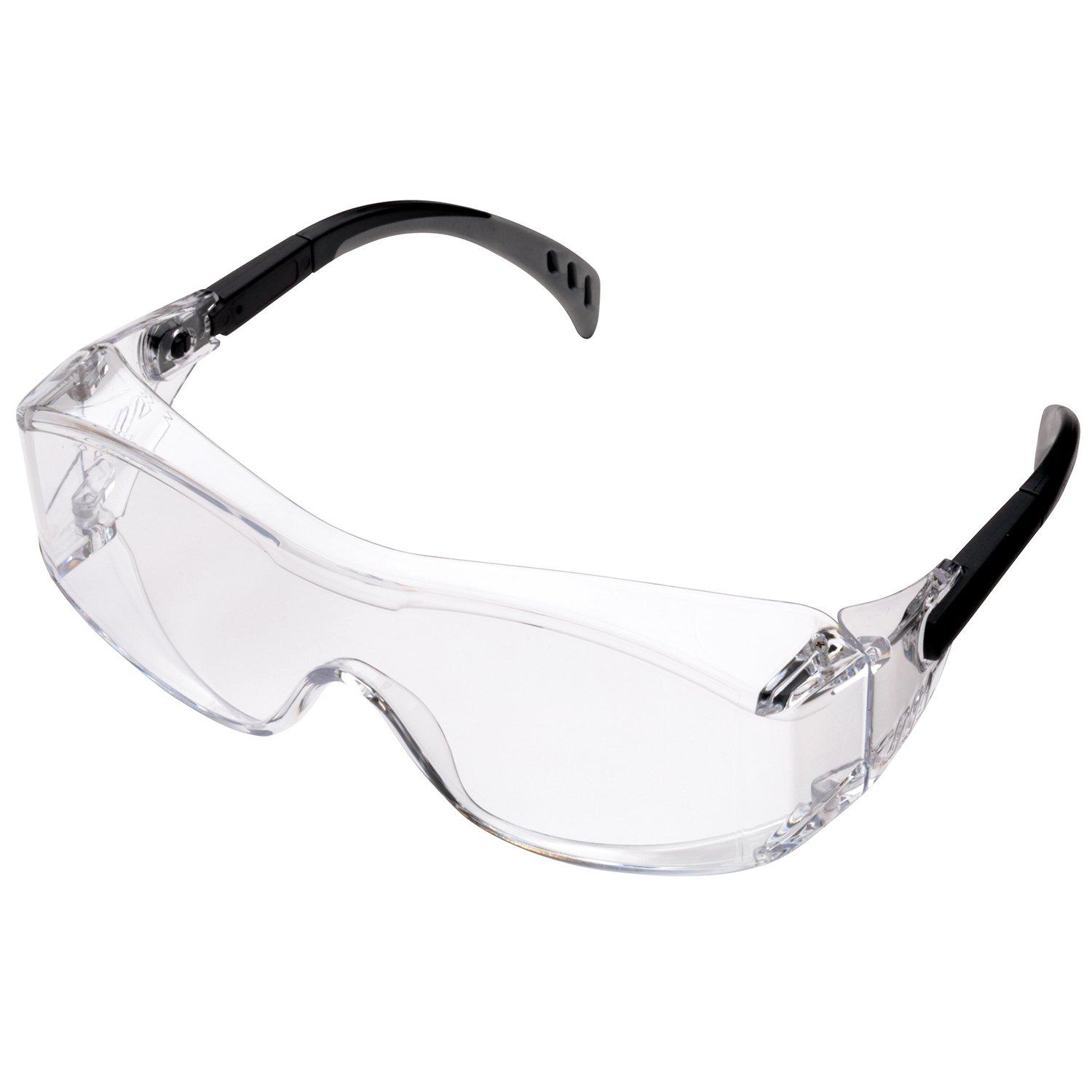 

Midori Anzen MP960 Lunebell Work Safety Overglasses Clear Lens Glasses, Compatible, Double-Sided Anti-Fog Coating,