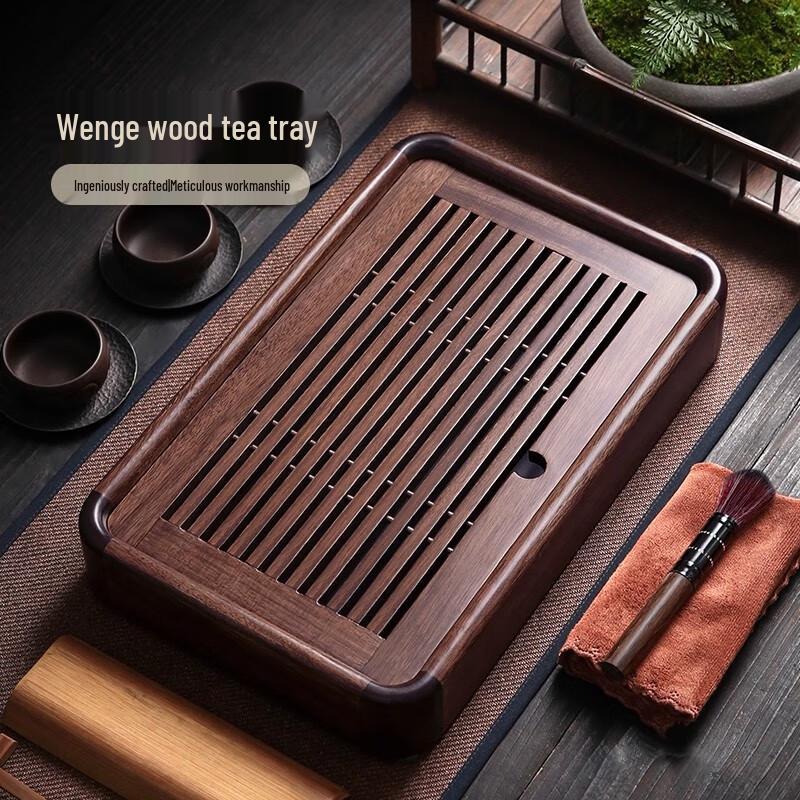 Wenge Wood Solid Tea Tray with Water Storage