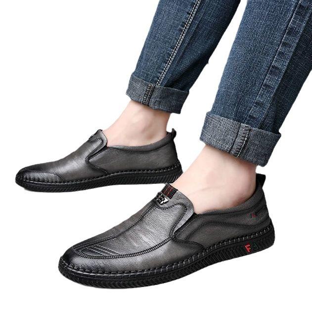 [Коровья кожа] Костюмы для обработки Мужская кожаная обувь Обувь на платформе из коровьей — фото 5