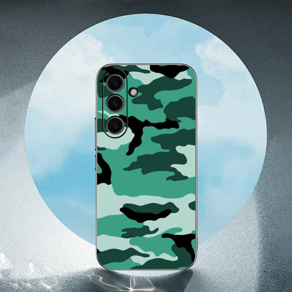 C-Camouflage-E Luxury Black Phone Case For Samsung Galaxy S23 S24 S25 Ultra S22 Plus S21