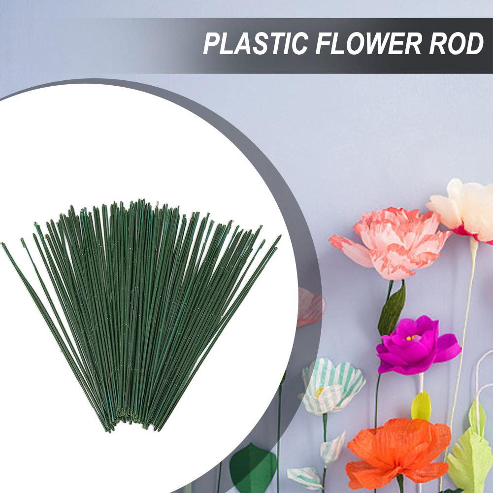 100pcs Plastic Floral Stem, Artificial Flower Rod Home Decor Art DIY Ornament  Room DecorationFor The Crafts Person