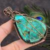 Natural Tibetan Turquoise Gemstone Copper Wire Wrap Gift Pendant 3.86 M1r41
