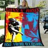 Guns n'roses band retro print blanket Flannel Soft Comfort Blanket Home Travel Blanket Kids Warm Blanket birthday gift