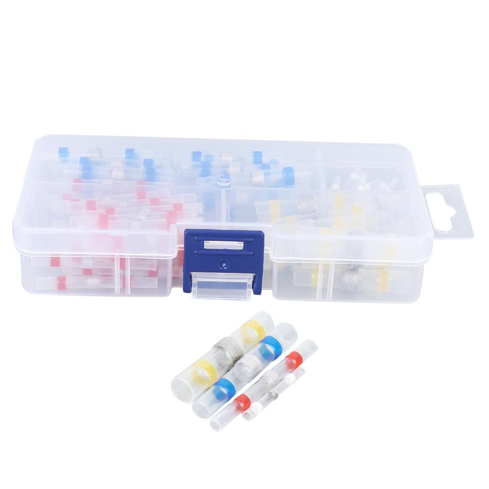 

100 шт. Термозбіжні паяльні клеми Водонепроникні ізольовані з єднувачі для проводів Набір