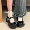 Heightening Summer Black Round Head Jk Japanese Platform French High-heeled Small Leather Shoes Women's Spring and Autumn Retro Mary Jane Single Shoes