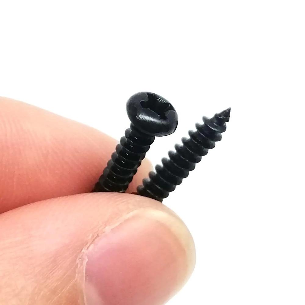 800 Stück Schwarzstahl Klein Phillips Flach Senkkopf Rund Pan Kopf Selbstschneidende Schraube M2 Für Heimwerker Elektronische Prod