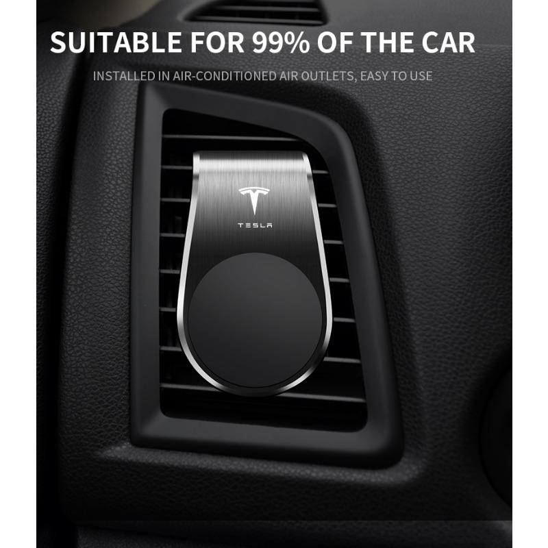 Car Magnetic L-shaped Car Dedicated GPS Phone Holder Emblem For Tesla Model 3 Model X S 2016-2023  Model Y Decals TM3 TMX