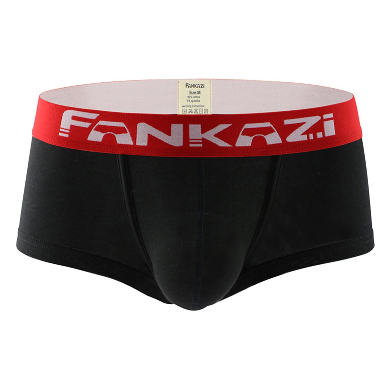 

Мужские брюки с плоскими углами, хлопковое нижнее белье с низкой талией, дышащее и удобное выступающее нижнее белье U-образной формы L чёрный