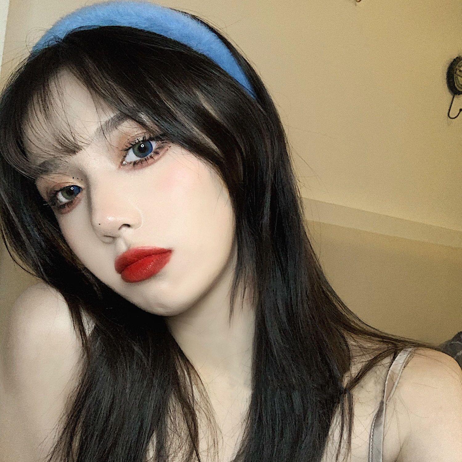 

Корейская повязка на голову из искусственного кроличьего меха: Женская универсальная пушистая повязка на голову и заколка для прогулок или умывания лица синий