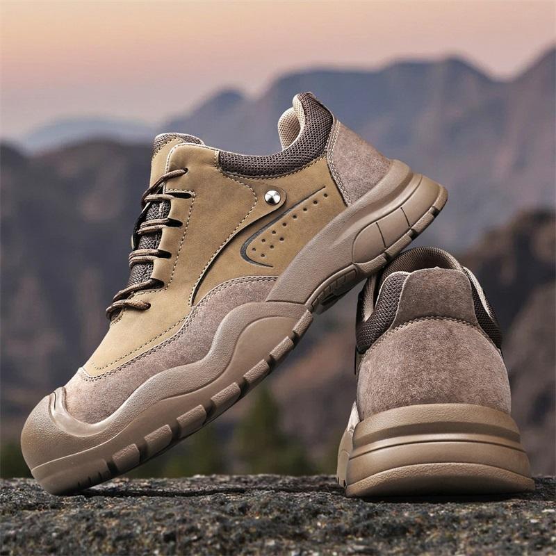 Men Climbing Shoes Leather Hiking Travel Anti Slip Wear Resistant Lightweight Camping Shoes Comfort Forest Walking Footwear