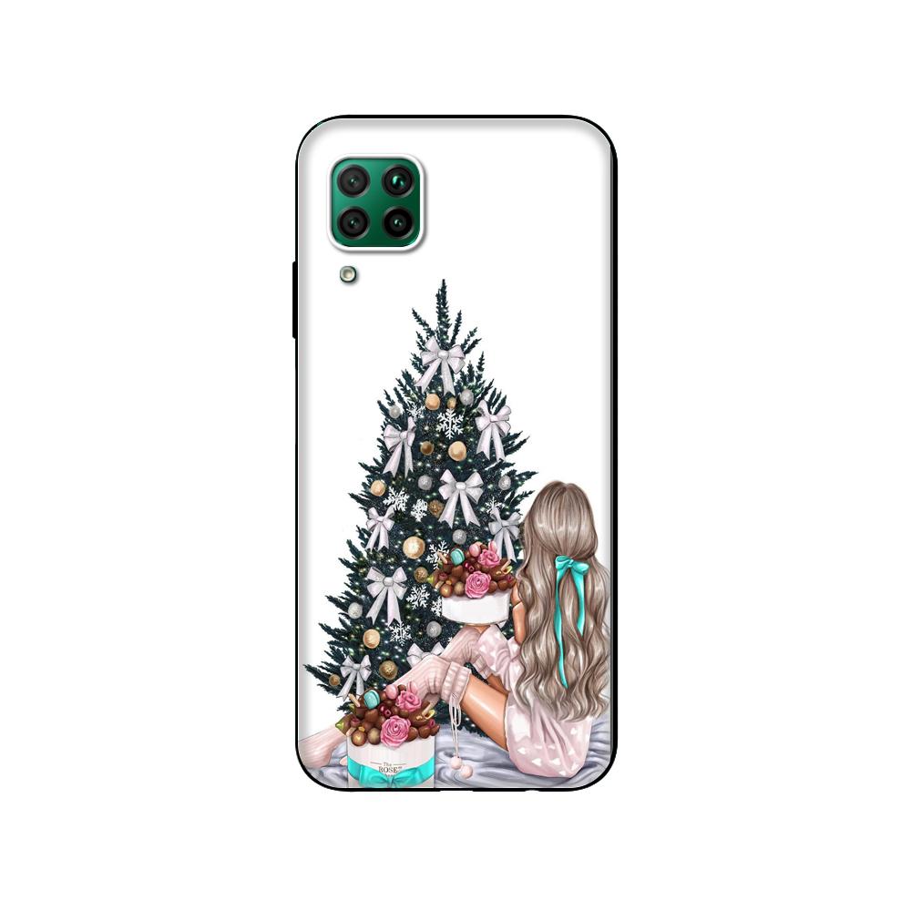 

Черный чехол из ТПУ для Huawei P30 Lite P30 Pro P40, чехол для Huawei P40 LITE EP Smart 2020, чехол для модной девушки с Рождеством huawei P30