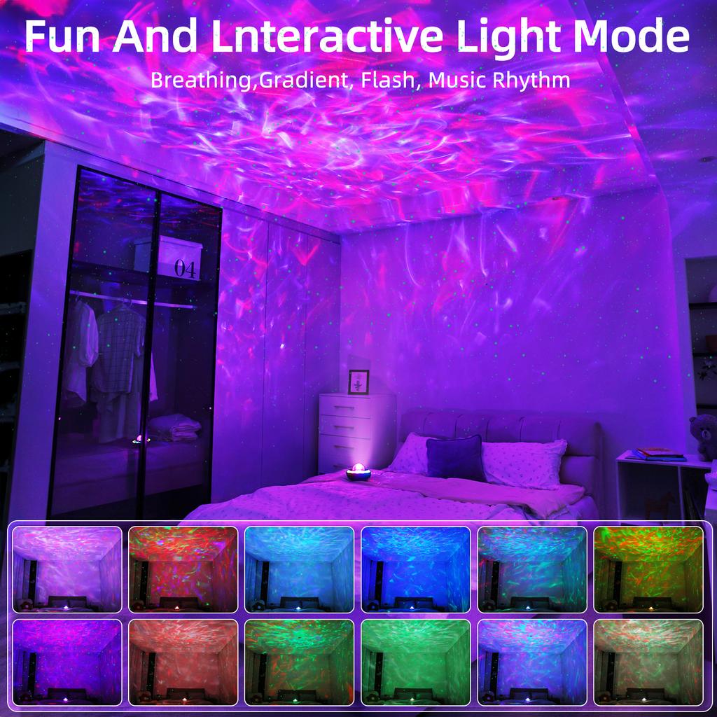 Morden Music Speaker Projectors Night Lights USB Rechargeable RGB Table Lamps Living Room Bedside LED Smart Home Decor Light