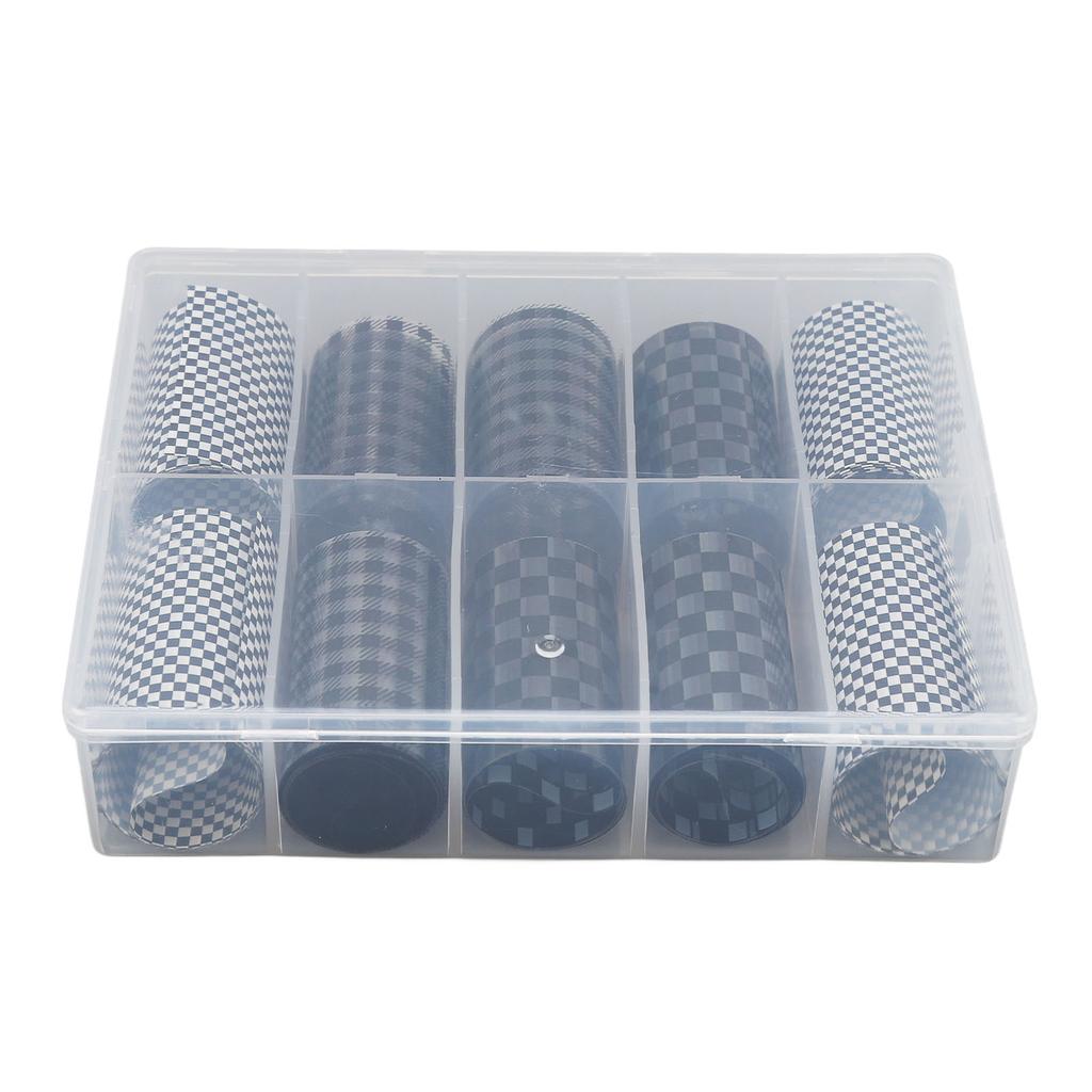 1 Box Black White Plaid Nail Art Sticker Simple Stylish Safe DIY Nail Art Stickers Decals for Home