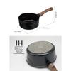 CB Japan Milk Pan, IH Compatible, Ceramic Finish, Wood Grain Handle, Double-Opening, Black, 16cm Mini Milk Pan (MC Copan)