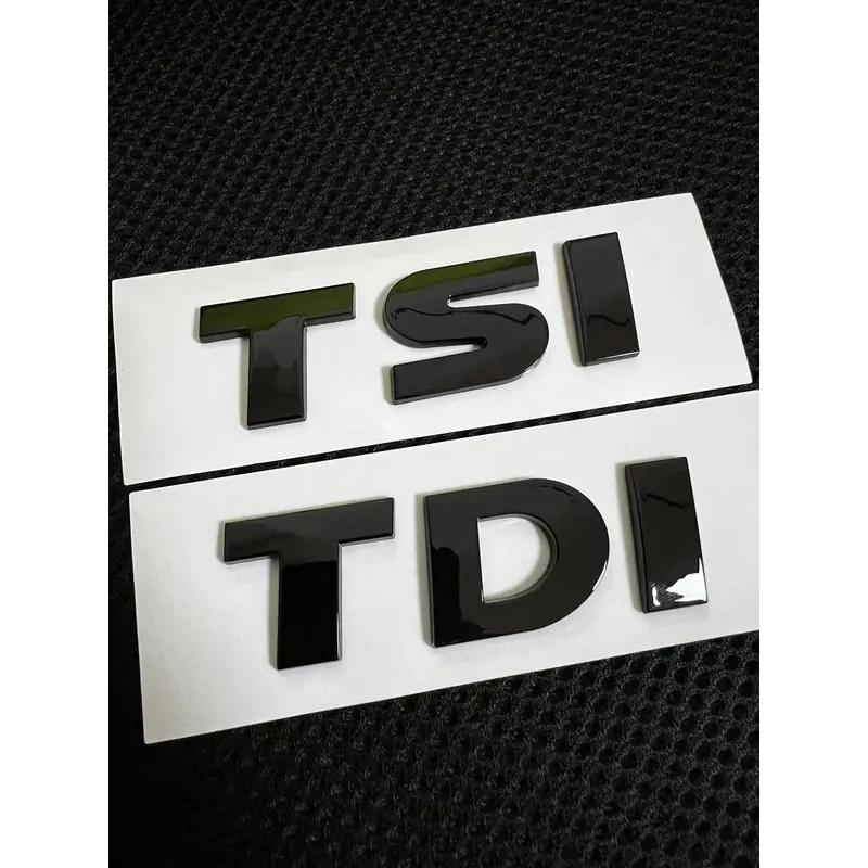 AGLNX1 1X Car Styling ABS Glossy Black Sticker TDI TSI Font Car Tail Decal For VW Touareg Car Accessories