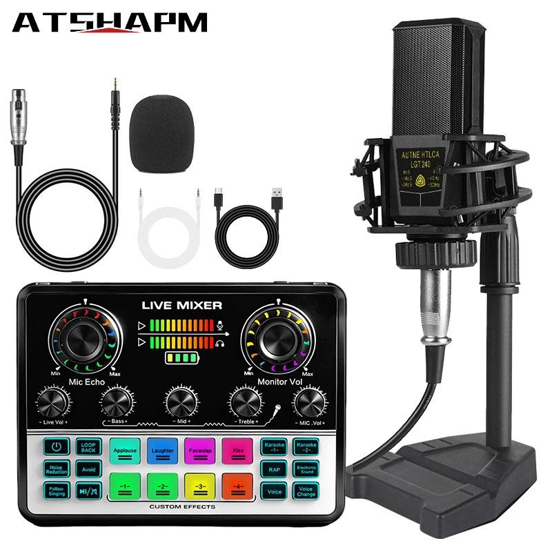 English Version V8 Podcast LGT240 Condenser Microphone Set for Computer Live Streaming