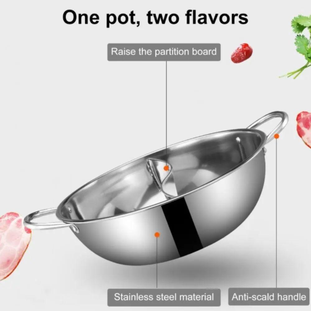 Thick Cooking Pot Stainless Steel Hot Pot Thickened Pot Stockpot Soup Pot  Barbecue Festivals