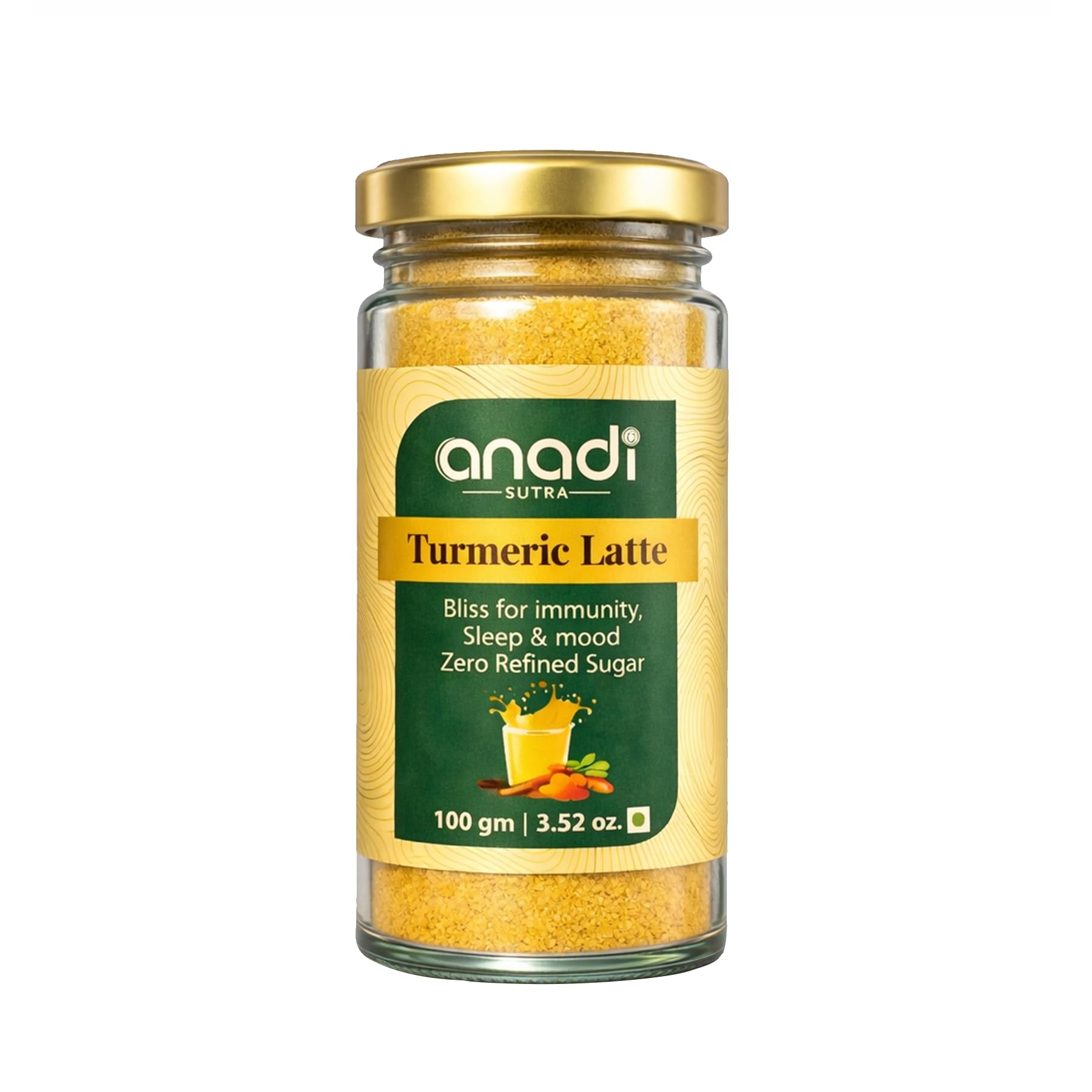 

Anadi Sutra Turmeric Latte 100g | Golden Milk Powder Mix with Ashwagandha & Red Turmeric | Sugar Free Haldi Milk Masala | Almond & Spice Blend |