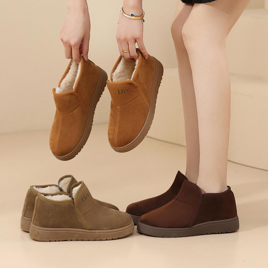 2026 Women's Winter Snow Boots - Short, Plush Velvet, Warm, Comfy, Thick Heel, Autumn/Winter Cotton Footwear