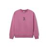 Li Ning Sports Trend Series Fun Print Fleece Warm Loose Pullover Sweatshirt Women sweatshirt Blackcurrant AWDR700-2