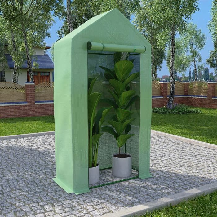 VidaXL Greenhouse with Steel Frame 0.5 M² 1x0.5x1.9 M, Garden Construction,,, Garden Constructions 48168