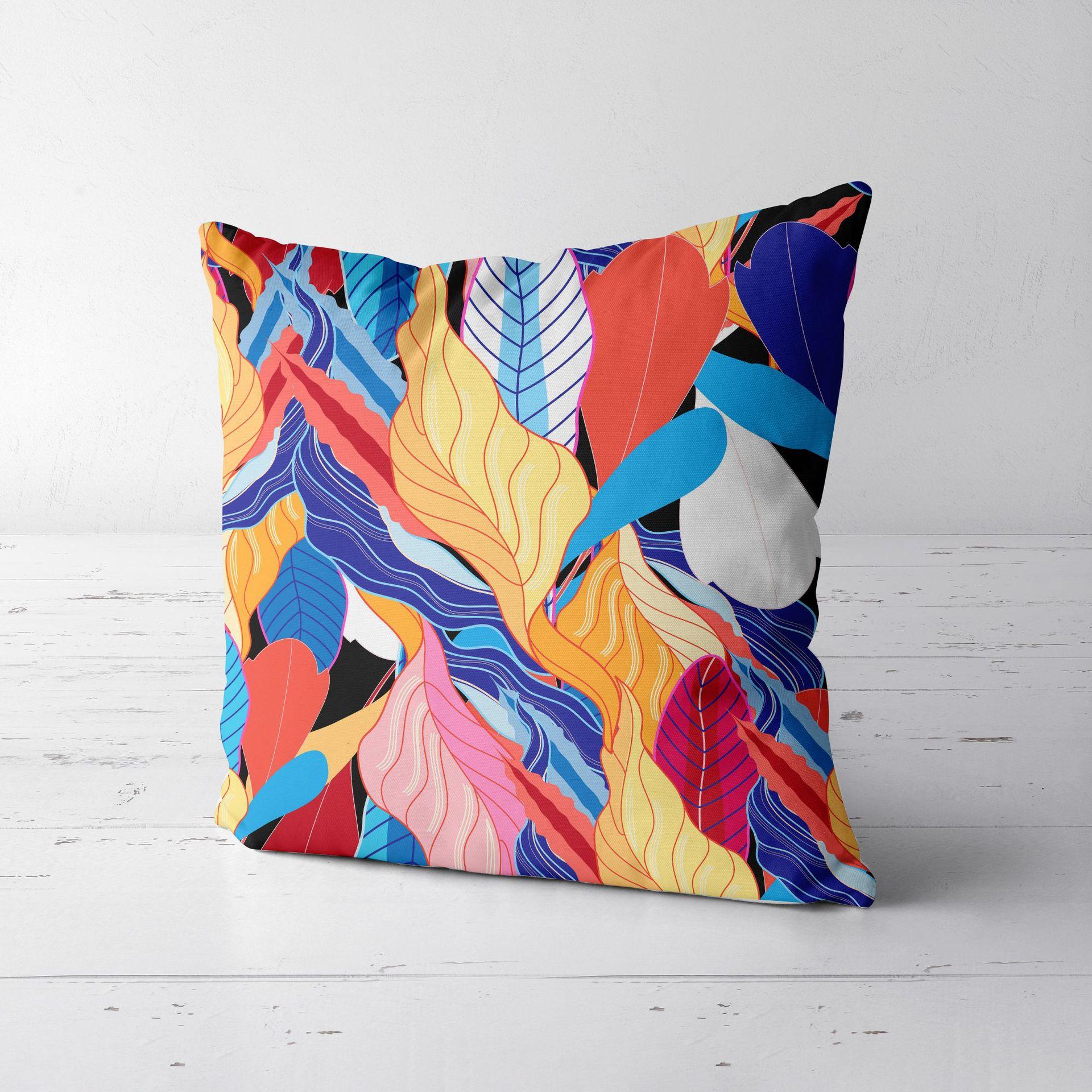 

Japanese Retro Pattern Short Plush Pillow Cover Home Sofa Pillow Cushion Cover 45X45cm