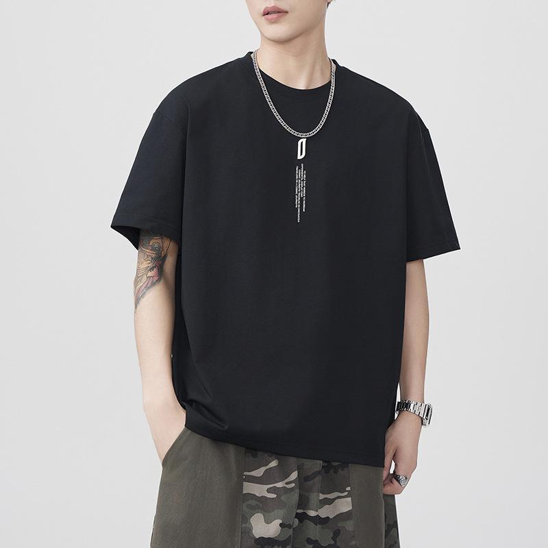 New Summer Foam Printed Short-sleeved T-shirt for Men's Loose Japanese Casual