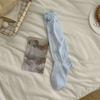 Short-sleeved Thin Women's Stockings for Spring and Summer, Featuring Bows and Ballet Style, in White with A Thick Pile Design.