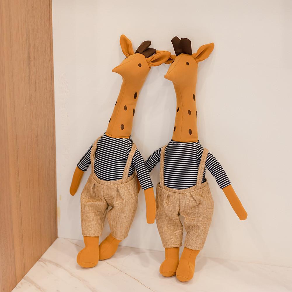 Giraffe Suspender Trousers Plush Toy Stuffed Animal Doll Decoration 40cm Gift