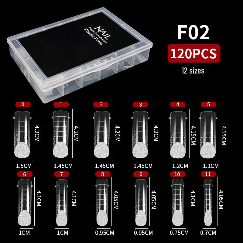 120-Piece Transparent Paperless Nail Art Holder for UV Gel Extension