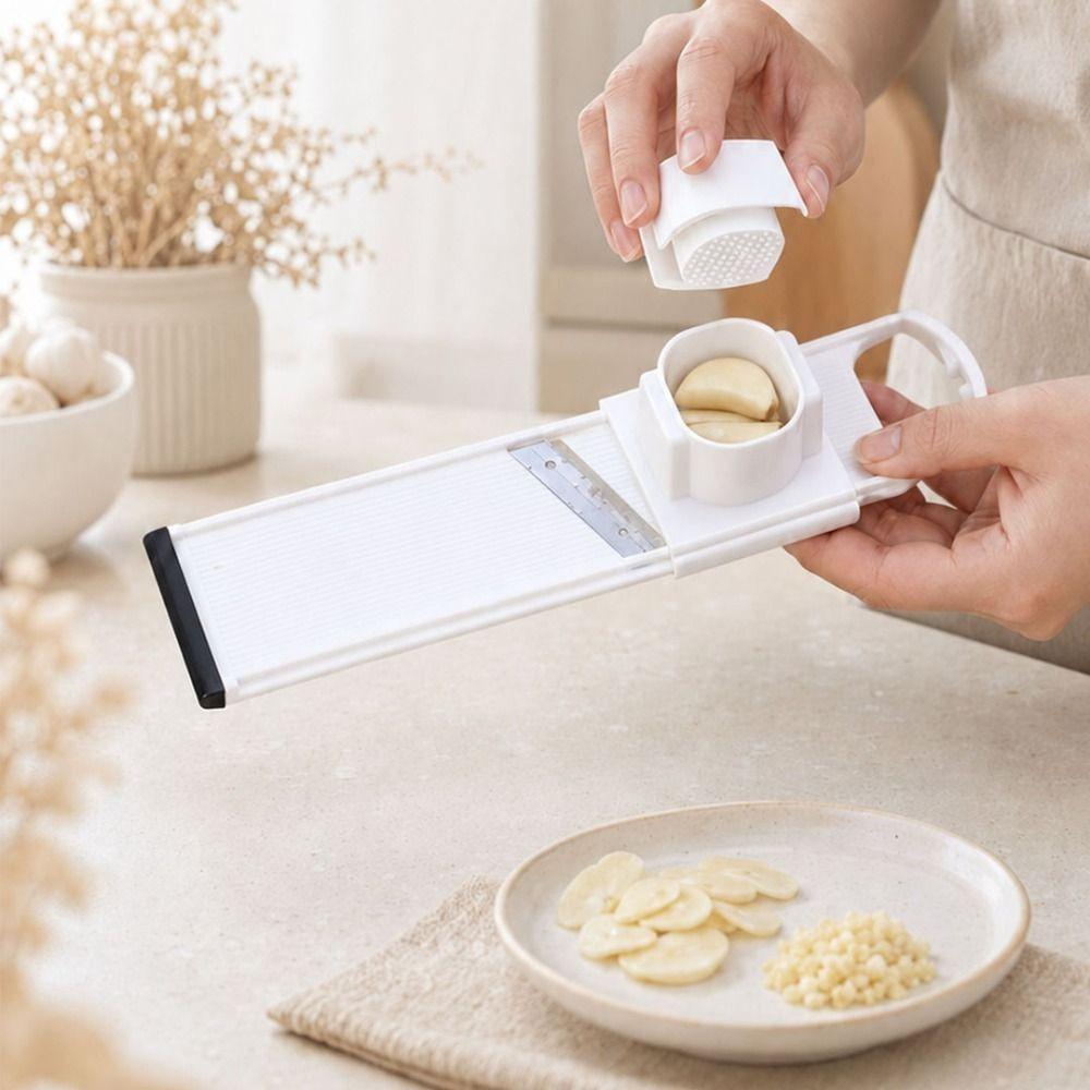 2 in 1 Garlic Grinder Non-slip Base Garlic Chopper Kitchen Gadgets Vegetable Shredder Cucumbers