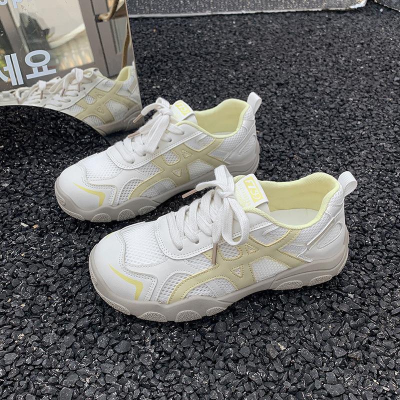 Dexun Shoes Casual Shoes Women's Summer 2025 New Single Net Breathable Sports Casual Comfortable Versatile Platform Single Shoes