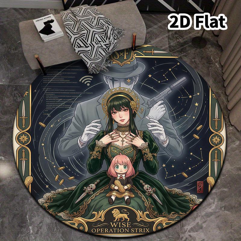 Spy Family Round Area Rug Carpet Rug For Living Room Bedroom Sofa Playroom Decor Nonslip Floor Mat