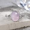 S925 Silver Aquamarine Rings Simple Rings Blue Natural Stone Oval 8*10mm Party Gifts Fine Jewelry Rings For Women